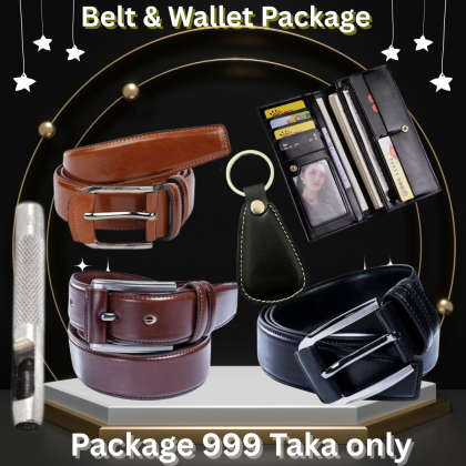 3 pc Belt & 1 pc wallet with free key ring & hole machine